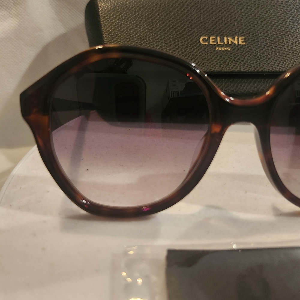 Celine CL4020IU 52B Round Havanna Sunglasses - Picture 2 of 5